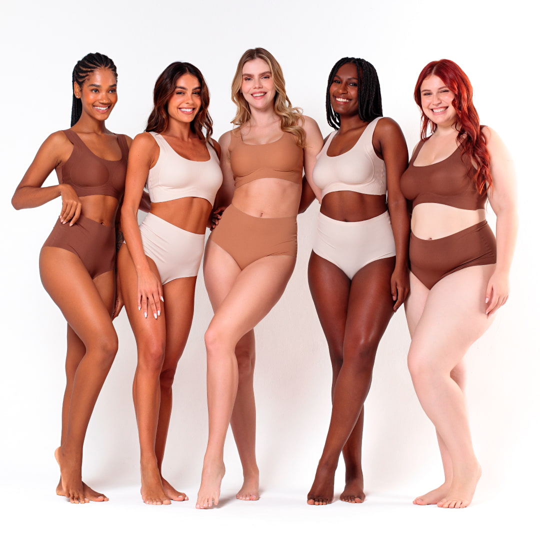 Kit Top e Calcinha Cós Alto Segunda Pele Skin UP