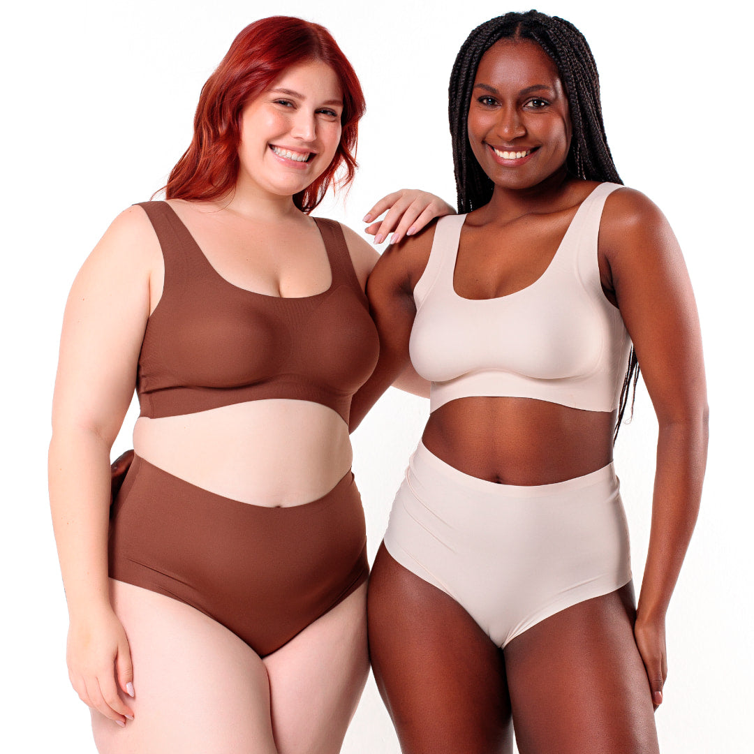 Kit Top e Calcinha Cós Alto Segunda Pele Skin UP